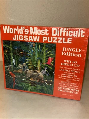 World's Most Difficult Jigsaw Puzzle Jungle Edition 1993 Vintage Double Sided - Image 1 of 2