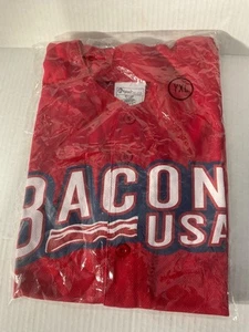 NEW LEHIGH VALLY IRON PIGS BACON USA SIZE YOUTH XL BLUE WITH RED & WHITE JERSEY - Imagen 1 de 2