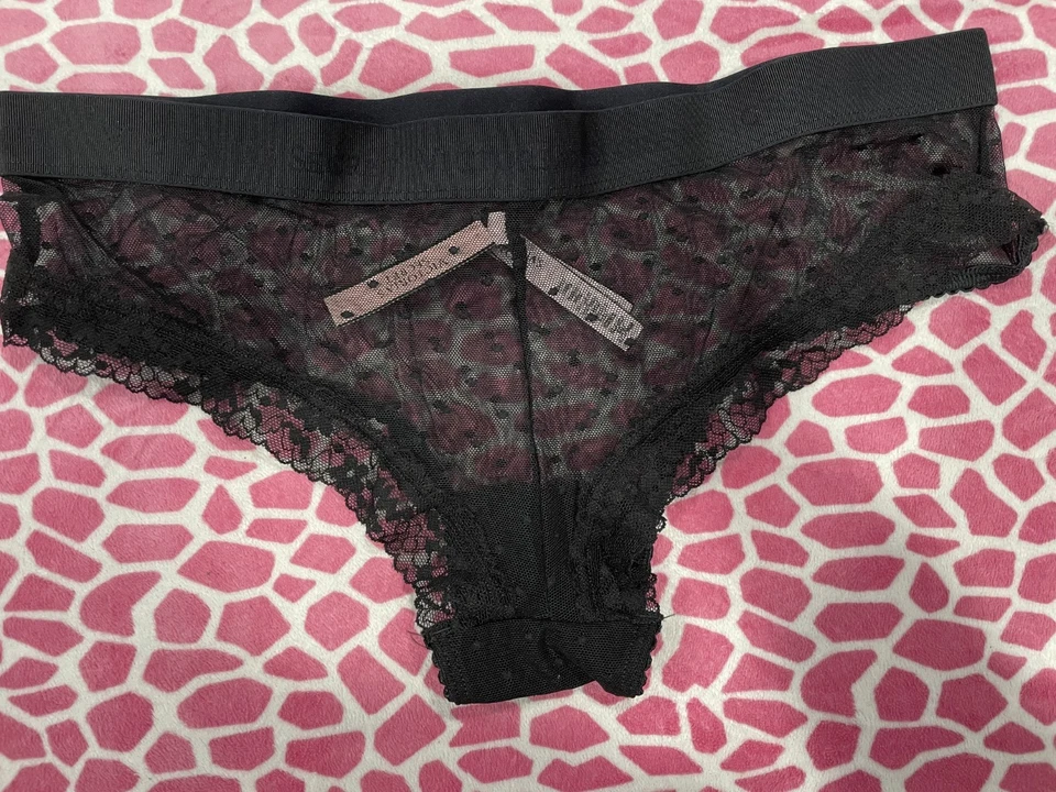 Victoria's Secret Lunares Cheeky Cheeky Panty Negro Nuevo con Etiquetas XL Foto 1 de 3