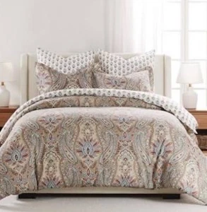 JUEGO DE COLCHAS LEVTEX KASEY KING PAISLEY FARSAS - Imagen 1 de 3