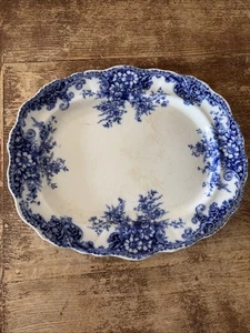 Antique Flow-blue BURGESS & LEIGH PLATTER 1800’s “Athol” Victorian Meat Plate - Picture 1 of 7