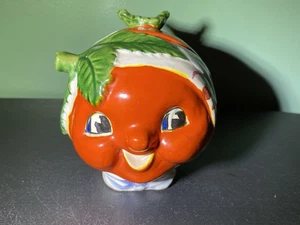 Vintage Ceramic Anthropomorphic Tomato Lifelike  Face Sugar Holder Unique - Picture 1 of 10