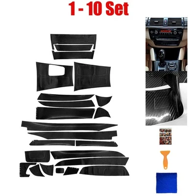 3D Carbon Fiber 1-10Set Whole Kit Cover Sticker For 2008-2014 BMW X5 E70 X6 E71 - Image 1 of 4