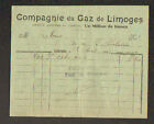 LIMOGES (87) Vente de COKES "COMPAGNIE DU GAZ DE LIMOGES" en 1913