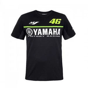 Official Valentino Rossi VR46 Black Yamaha T'Shirt - YKMTS 279504 - Picture 1 of 3