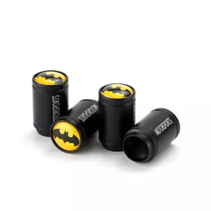 4Pcs Yellow Batman Wheel Tire Air Valve Stem Caps for Car Truck Bike Motorcycle - Picture 1 of 2