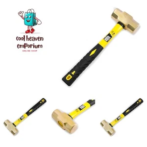 3LB Non-Sparking Brass Hammer with 13-Inch Fiberglass Handle - Ergonomic Design - Picture 1 of 6