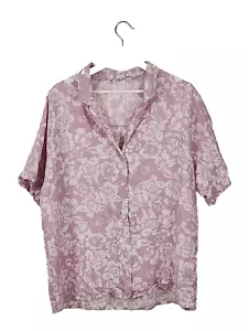 Cotton On Linen Blend Top Womens Casual Floral Size L - Picture 1 of 6