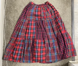 Broom Skirts Women's Flannel Pull On Broom Plaid Skirt Red Black One Size - Picture 1 of 5