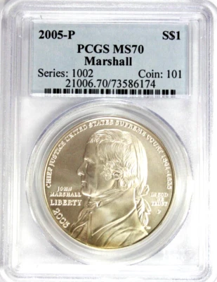 2005-P John Marshall Commemorative Dollar PCGS MS 70 #GA5-74 - Image 1 of 2