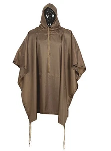 G.I Style Poncho Rain Coat Ripstop Nylon Mildew Proof Rain Coat- Coyote - Picture 1 of 2