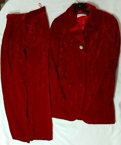 Vintage DOLCE & GABBANA Viscosa Rayon Made in Italy Red Crushed Velvet IT42