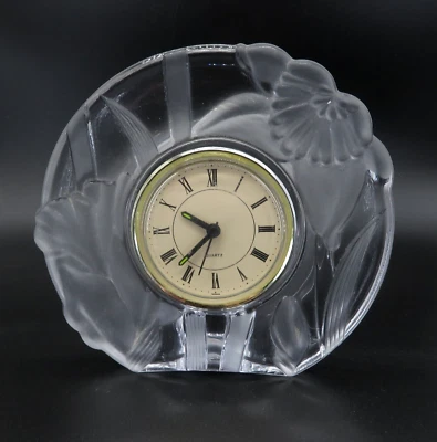 Reloj de escritorio/repisa vintage artístico cristalino/vidrio esmerilado - semicírculo - 5,5" T Foto 1 de 4