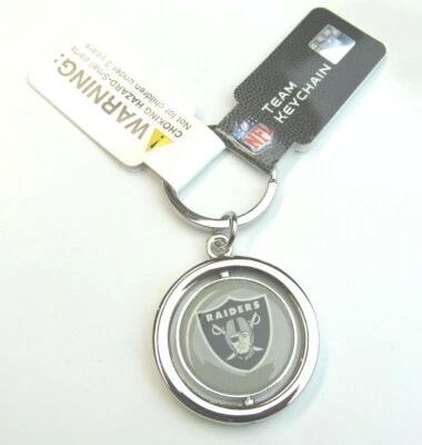NFL Las Vegas Raiders Logo Giratorio Llavero Llavero Forever Coleccionables Foto 1 de 3