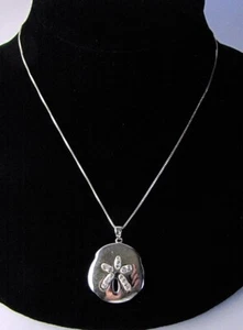 Collar colgante de dólar de arena cristales de Swarovski cadena de caja de plata de ley 18" - Imagen 1 de 3