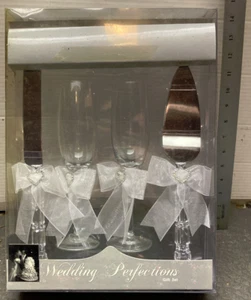 4 Pcs Wedding Cake Knife and Champagne Flutes Server Set  new free shipping - Picture 1 of 5