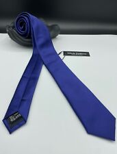 Firenze Men's 100% Silk Neck Tie ~ Purple ~ Solid Pattern ~ EX Slim ~ Italy!
