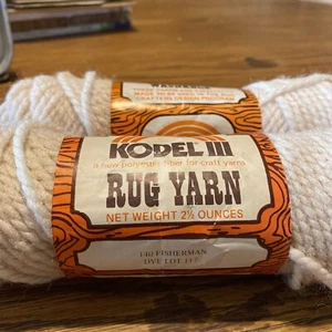 Kodell III Vintage Rug Yarn LOT of 2 Skeins Color 140 Fisherman White - Picture 1 of 6