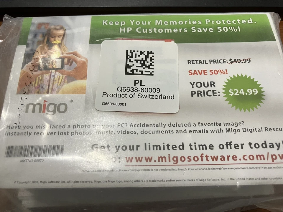 Migo HP Printable Photo Paper PL Q6638-60009 150 Sheets 4 X 6” New - Image 1 of 1