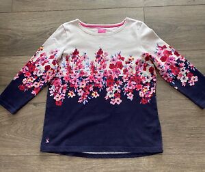AS NEW Joules Harbour Jersey Top UK16 floral navy, pink, heavyweight cotton