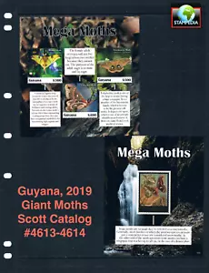 1/2 sconto $19,25 valore Scott - 2019 GUYANA falene giganti 2 s/s farfalla MNH NH UMM - Foto 1 di 8