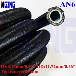 AN6 6AN 6 8mm 5/16" Nylon Steel oil gas Line Teflon PTFE E85 Fuel Hose 20feet B - Bild 1 von 10