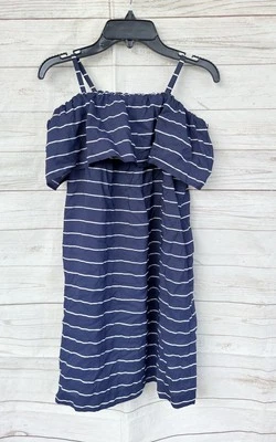 Vestido Little Remix Charlotte eskildsen a Rayas Niñas Sobre los Hombros Talla 12 Foto 1 de 4