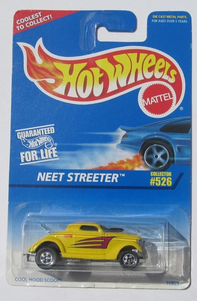 1997 Hot Wheels #526 1936 Ford Coupe Neet Streeter Yellow BW 1/64 Loose 16809