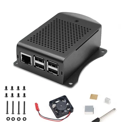 MakerFocus Raspberry Pi Case with Fan, Raspberry Pi 3B+ Aluminum Alloy Case w... - Image 1 of 4