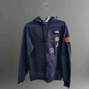 The North Face Hoodie Mens Medium Black Full Zip Sweatshirt Patch Logo Outdoor - Picture 1 of 6
