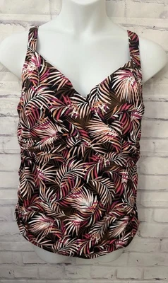 Traje de baño Tankini con aros envolvente cuello en V Lands' End Plus 22W adelgazante modesto Foto 1 de 4