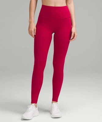 "Nuevo Lululemon Wunder Train tiro alto HR apretado 28"" talla 10 rojo rubí nuevo con etiquetas" Foto 1 de 4