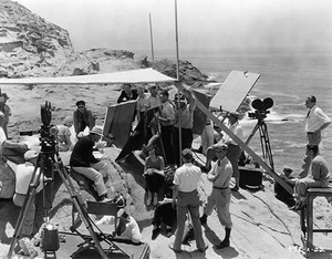 Film crew shoots a movie Laguna beach south of Los Angeles dur- 1930s Old Photo - Picture 1 of 1