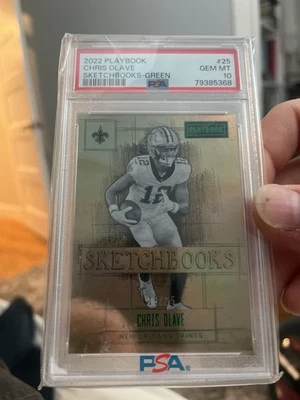 2022 Playbook Sketchbooks Green Chris Olave 15/25 Saints #25 PSA 10 - Image 1 of 2
