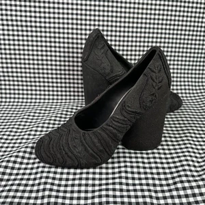 Tory Burch Beaded Black Chunky Avant Garde Pump Heel Women's Size 8.5 - Picture 1 of 7