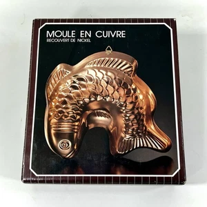 New In Box Old Stock Copper Cake Mold Nickel Lining Vtg Fish Wall Hanging Fishin - Picture 1 of 3