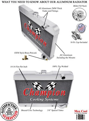 2 Row Eagle Champion Radiator for 1962 1963 Buick Skylark V8 Engine #EC6263 - Image 1 of 4