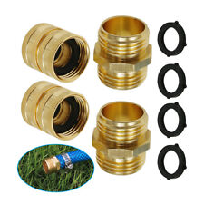 4Pcs 3/4" Garden Water Pipe Joint Hose Adapter Brass Male to Male Female Tube US