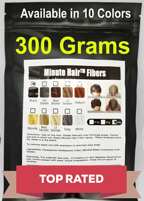 Hair Fibers 300g Refill Black Brown Blond Gray White Auburn Minute Hair™ Filler  - Image 1 of 4