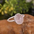 Rough Rose Quartz Sterling Silver 925 Band Ring Engagement Wedding Party Jewelry