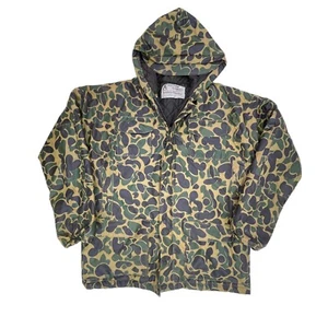 Vtg Academy Wetha Guard Rainwear Insulated Camo Hooded Raincoat Jacket Mens S - Picture 1 of 11