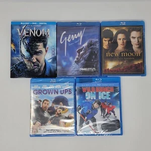 Lot of (5) Sealed Movie Blu-Rays - New Moon, Grown Ups, Venom, Bunch, Gerry NEW - Picture 1 of 4