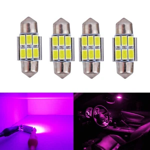 4x 3022 31mm Festoon LED Bulbs Canbus Bright SMD 5730 Interior Dome Light Pink - Bild 1 von 8