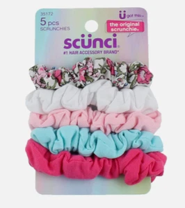 Scunci by Conair-The Original Hair Scrunchies, Assorted Colors, 5PK - Picture 1 of 2