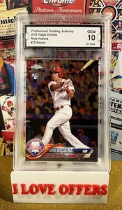 2018 TOPPS CHROME RHYS HOSKINS ROOKIE RARE #70 PGA 10 GEM MINT C STORE READ - Picture 1 of 4