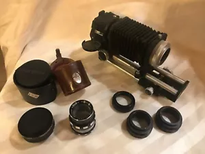 SOLIGOR T-2 FLEXOMATIC INTERCHANGEABLE BELLOWS EXTENSION UNIT W/ MULTIPLE LENS - Picture 1 of 12