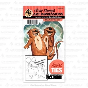 NUEVO - Impresiones artísticas estampillas transparentes ~ Juego de lazos torcidos de nutria ~ 5035 - Imagen 1 de 1