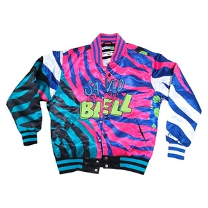 Men's Size S Saved by the Bell Headgear Classics Satin Jacket Multicolor Silky - Picture 1 of 16