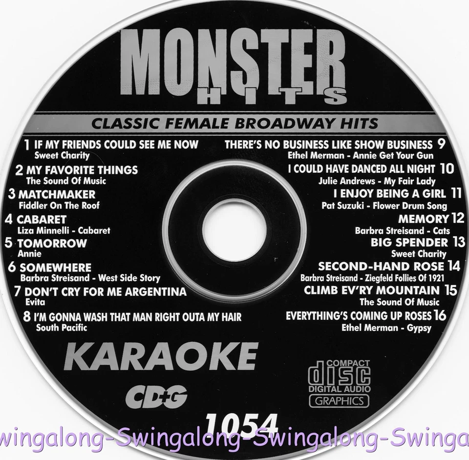 CLASSIC FEMALE BROADWAY MONSTER HITS #1054 KARAOKE CD+G Barbra Streisand,Annie - Image 1 of 1
