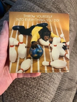 1980s Springbok 7" puzzle chimp "Throw Yourself Into Everything You Do" PZL7259 - Image 1 of 4